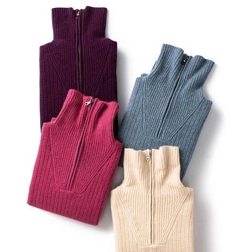 S·Y·C【小禾经典】100纯山羊绒半拉链羊绒毛衣女CYR240227 商品图4