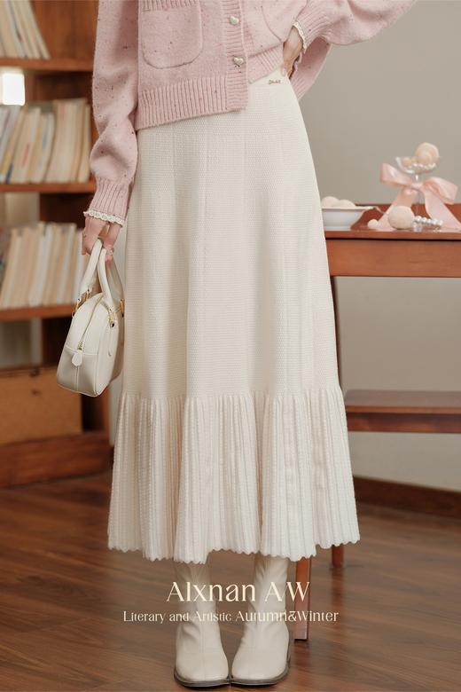 鹿向南「舞茶小调」法式杏色半身裙女秋冬款时尚高级洋气显瘦裙子 商品图5