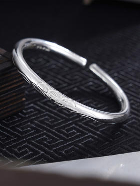 子佩集S999银【冰心素蕊】手工纯银手镯原创设计【55023128】2503