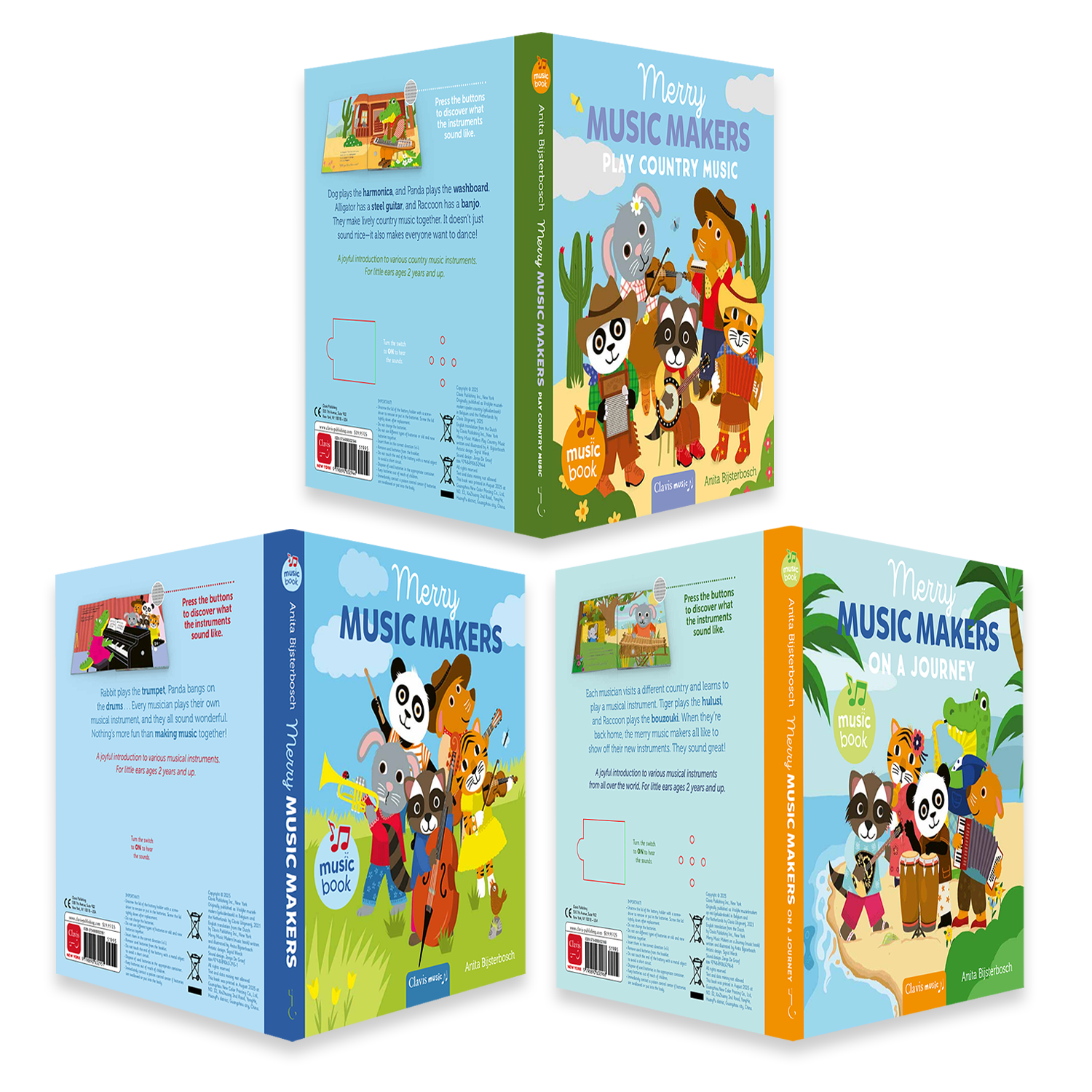 Antia声音书 原版英文儿童音乐启蒙绘本亲子互动认知乐器