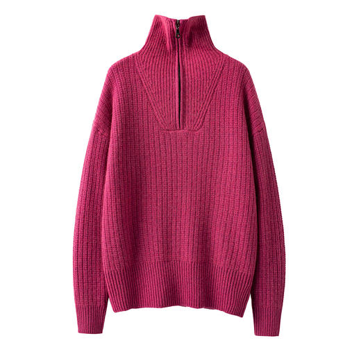 S·Y·C【小禾经典】100纯山羊绒半拉链羊绒毛衣女CYR240227 商品图1