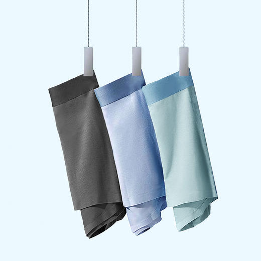 棉仓363898001-网孔冰丝无痕平角内裤男士一片式裁剪透气四角短裤男款裤衩 商品图3