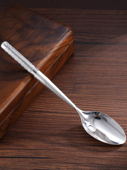 子佩集S999银【福顺安宁】勺子摆件【B4002】纯银餐具福字2503 商品图0