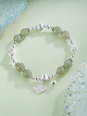 子佩集S925银【翠色宛转】手串【TSB0001-51】纯银手链青玉2503