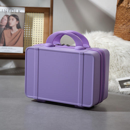 糖果色撞色手提箱 小仙女风伴手礼盒 纯色清晰旅行箱迷你行李箱拉链 商品图3