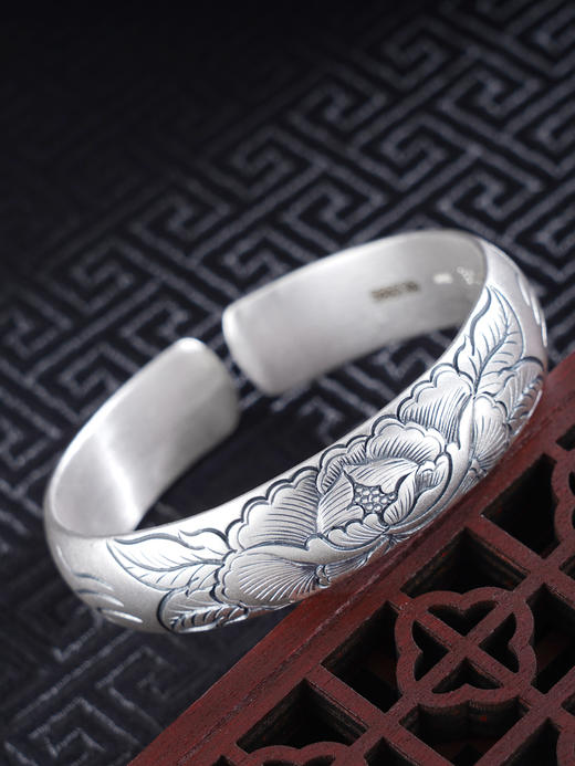 子佩集S999银【花舞霓裳】手工纯银手镯原创设计【55011228】2503 商品图0