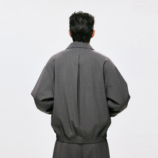 棉仓3661011003-【格雷象限】精纺美利奴羊毛翻领夹克极简风 商品图1