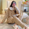 秋冬季三层夹棉加厚加绒睡衣套装珊瑚绒家居服608 商品缩略图0