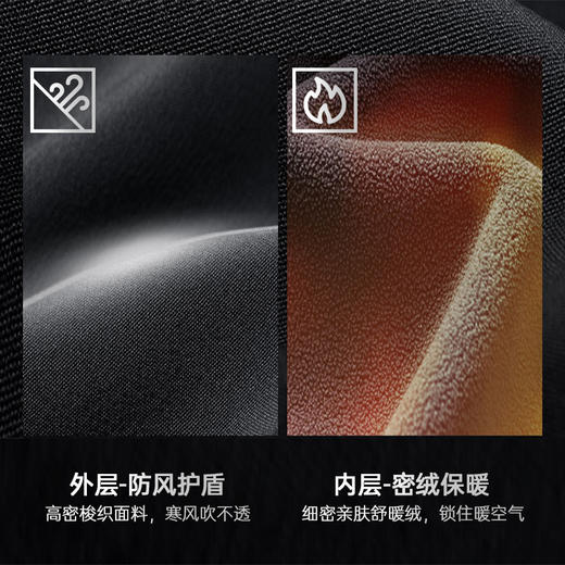 冬季男士梭织加绒休闲裤 保暖防风软壳裤三防户外登山裤加厚冲锋裤 商品图3