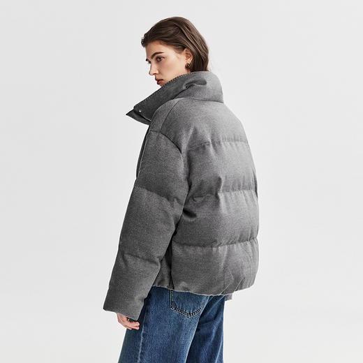 棉仓367615007-含羊毛编织领短款羽绒服 商品图3