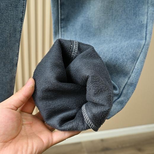 E鱼/2025男士加绒加厚复古纯棉休闲牛仔裤！ 商品图6