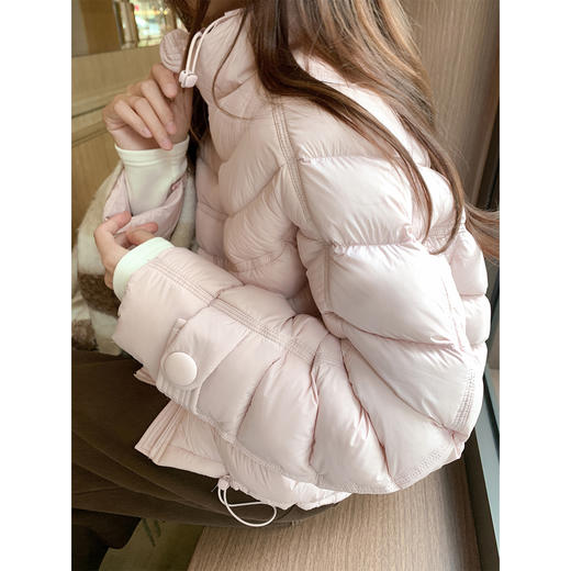 <曾小咸推荐>排骨立领羽绒服粉外套 商品图3