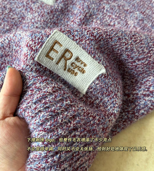 鄂*1980高领花纱羊毛半拉链毛衣101 商品图7