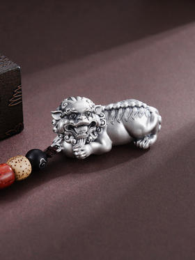 子佩集S999银【佛缘狻猊】钥匙扣【DZ777】纯银小摆件狻猊‌2503
