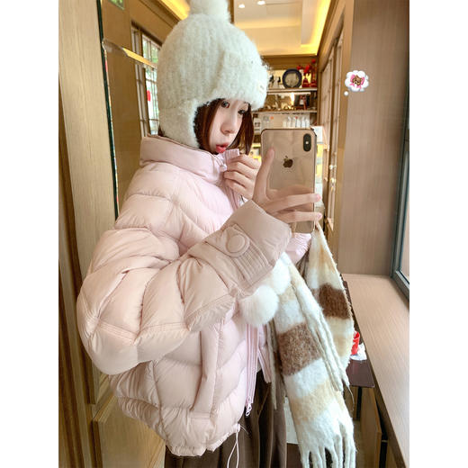 <曾小咸推荐>排骨立领羽绒服粉外套 商品图0