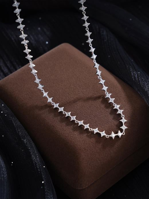 子佩集S925银【卧看星河】套链【FYL-1818】纯银项链时尚星星四芒星2503 商品图0