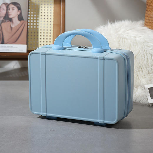 糖果色撞色手提箱 小仙女风伴手礼盒 纯色清晰旅行箱迷你行李箱拉链 商品图10