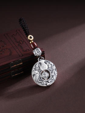 子佩集S999银【福承转运】钥匙扣【DZ883】纯银小摆件球可转动2503