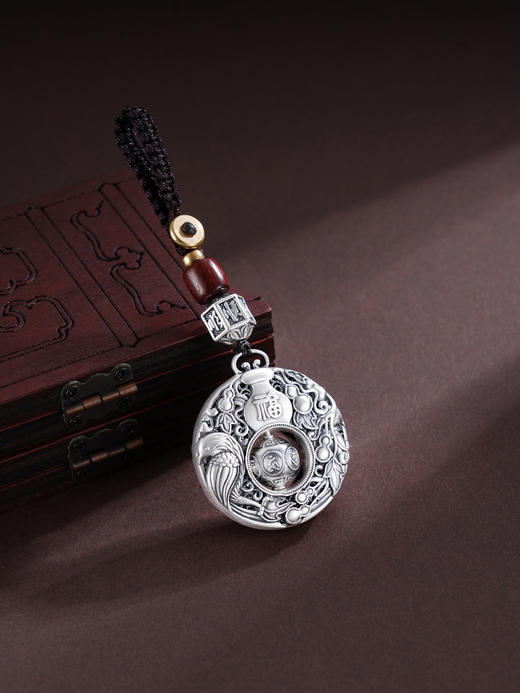 子佩集S999银【福承转运】钥匙扣【DZ883】纯银小摆件球可转动2503 商品图0