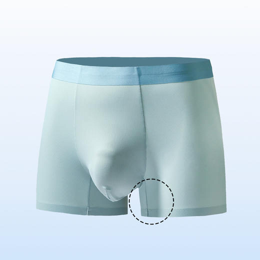 棉仓363898001-网孔冰丝无痕平角内裤男士一片式裁剪透气四角短裤男款裤衩 商品图0