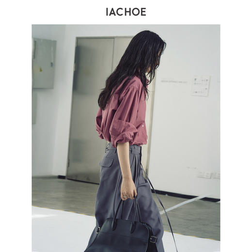 棉仓3631504006-近江晒 长袖衬衫女 25秋80S全棉肌理感衬衣晒布显白叠穿 商品图1