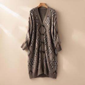 【Du特牛角扣】100纯山羊绒！宽松加厚大衣开衫外套女CYR240124