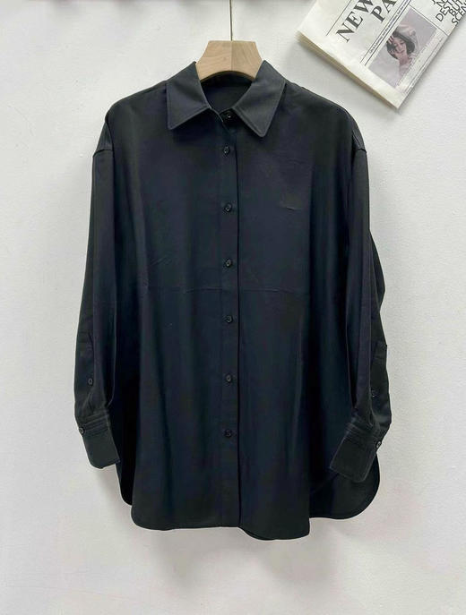 【The Row 】混纺丝羊毛黑色衬衫 商品图3