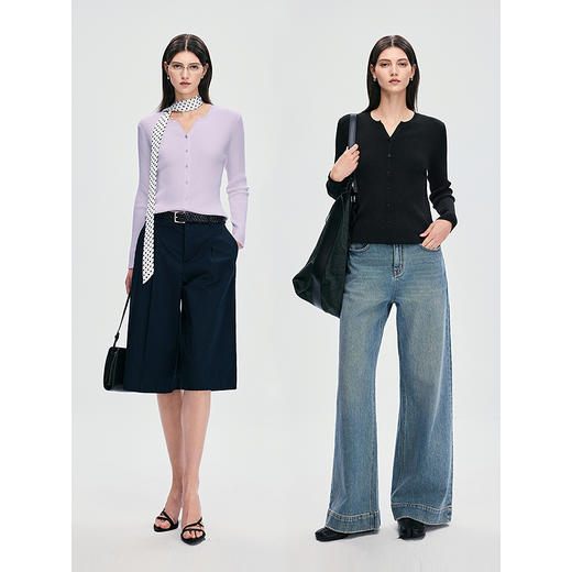 棉仓363635027-小V领莱赛尔桑蚕丝干爽T 商品图4