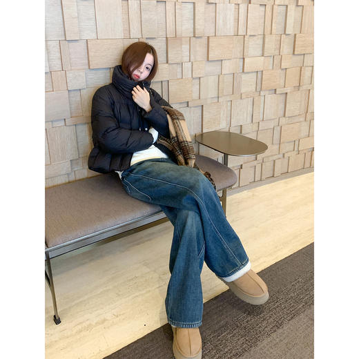 <曾小咸推荐>3.21现货秒杀 ！微信超特价！深蓝阔腿加绒直筒牛仔裤 日常229.99 立减130 秒杀99.99！！ 商品图1