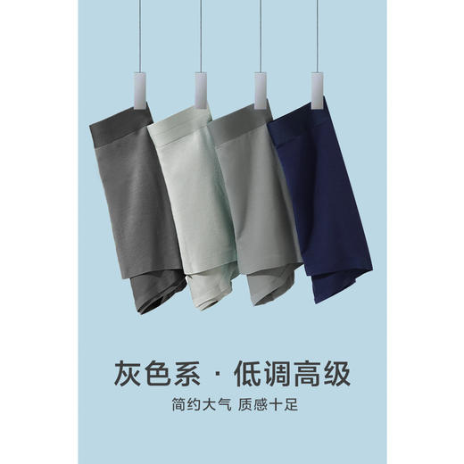 棉仓313898003-60s莫代尔内裤男负离子抗菌裆透气无痕平角内裤3D无痕剪裁 商品图1