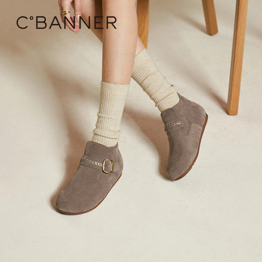 【云粉节】BF楼千百度内增高全包勃肯鞋女2025冬季新款薄底舒适轻便复古深口单鞋A25502707吊牌价1099活动价699 商品图0