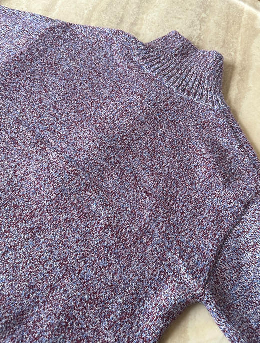 鄂*1980高领花纱羊毛半拉链毛衣101 商品图10