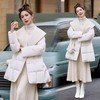 V领气质羽绒服拼接，双面呢外套90白鸭绒HR-YJLY6899 商品缩略图4