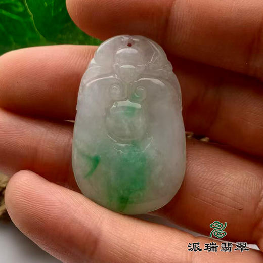 派瑞翡翠 翡翠挂件 糯冰 浅绿 商品图2