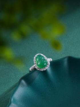 子佩集S925银【葫芦安然】戒指【JZ016144】纯银玉髓绿玉髓葫芦2503