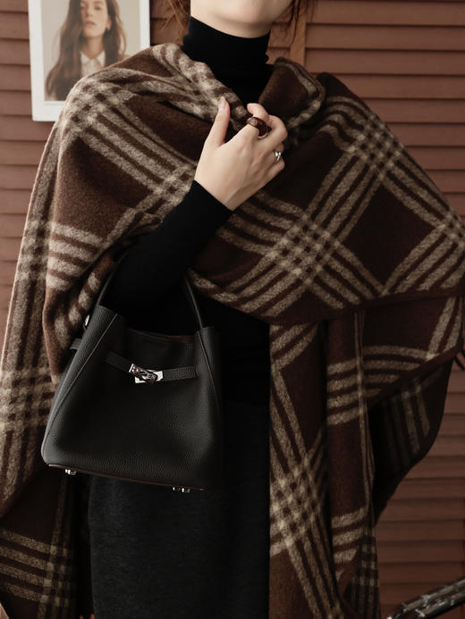 保暖25%羊毛10%羊绒 品牌订单披肩保暖围巾 商品图5