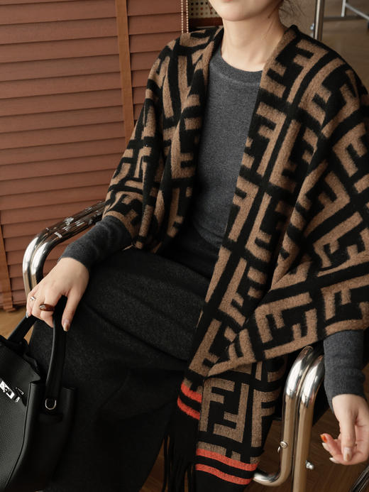 保暖25%羊毛10%羊绒 品牌订单披肩保暖围巾 商品图10