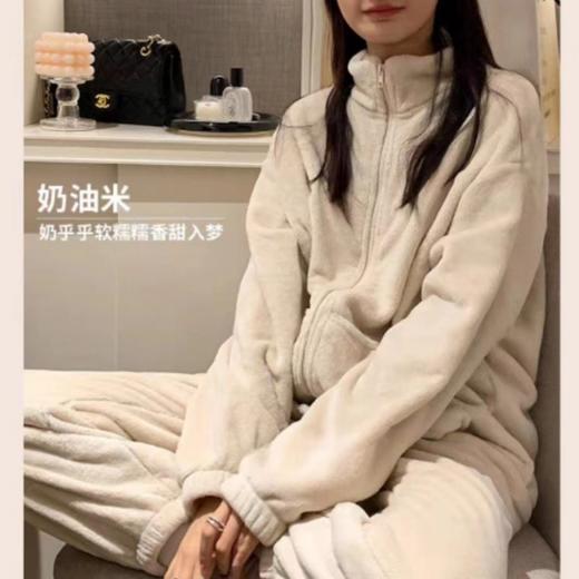 【升级款拉链开衫睡衣家居服套装】可外穿女加厚保暖舒适休闲两件套装 商品图4