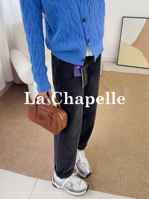 专柜实拍【遮胯显瘦小直筒】拉夏贝尔/La Chapelle复古水洗牛仔裤~松紧高腰！梨形/苹果型显瘦神裤 商品图1