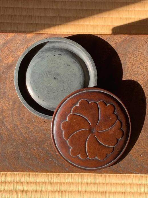 圆形端石硯与黄杨木葵花盖，顺丰包邮 商品图3