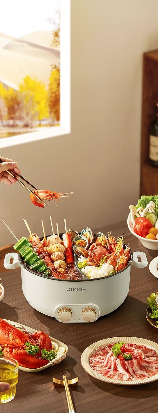 🔥【全新升级款！积米5升大容量鸳鸯电火锅家用多功能一体锅HP-101】 双旋钮 [ 自由控 ]🌸热辣鲜香聚一锅 🤩鸳鸯美食双重奏：你喜清汤 我爱麻辣😍 商品图4
