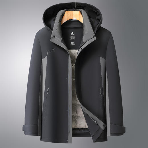 【DWY】大依优型大码男装可拆卸帽子鸭绒羽绒服男士加肥加大加厚外套上衣 商品图6