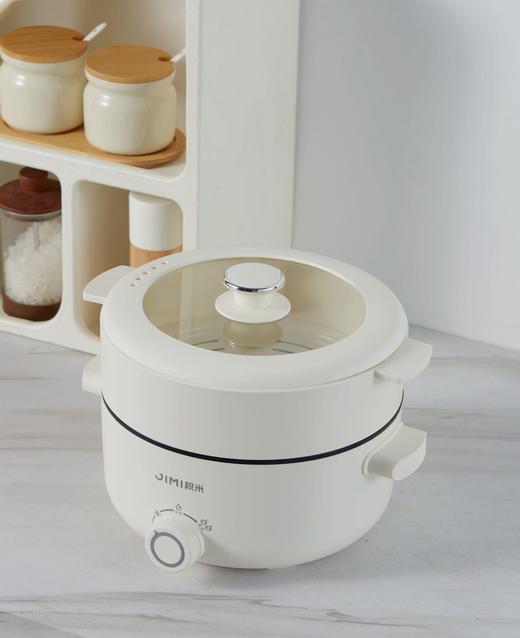 💜【积米3升电火锅家用多功能蒸煮炒一体锅HG305📣】✅双重防护，高温断电保护，缺水自动断电✅3L黄金容量，加蒸笼双层可达6L大容量 商品图5