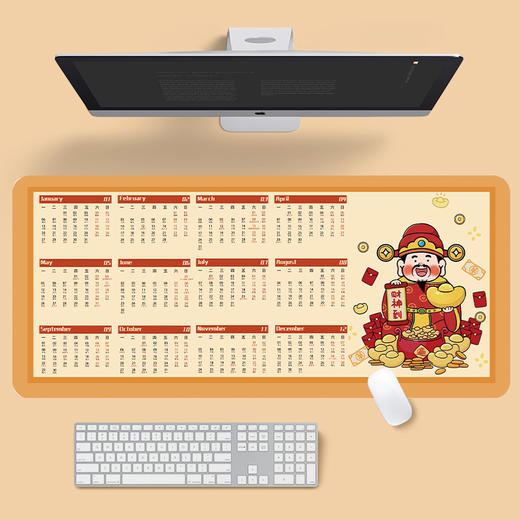 【蛇年限定❗️好运日历鼠标垫】细腻防滑底纹，吸附力强，随意滑动不偏移！新年春节2025年超大防滑水洗办公礼品台历年历月历键盘垫子2026马年新年款L 商品图9