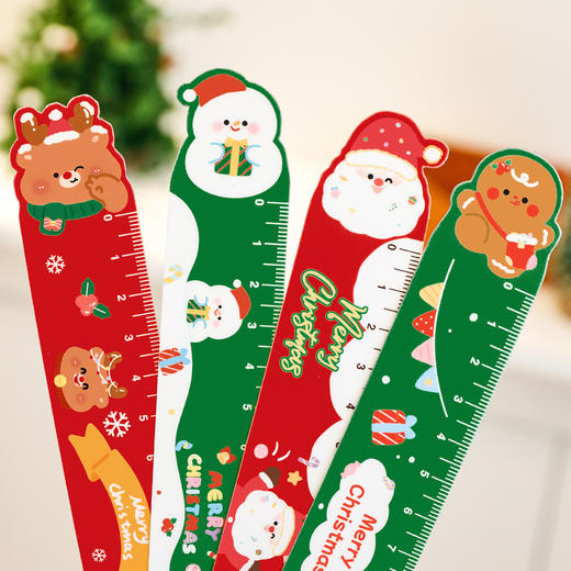 2件巨划算【萌趣可爱❗️学习仪式感】卡通圣诞磁性书签尺学生可爱异型绘画直尺高颜值圣诞节文具小礼品。ja 商品图1