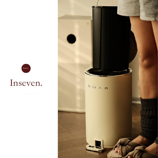 娜家大容量脚踏带盖奶油风垃圾桶 商品图2