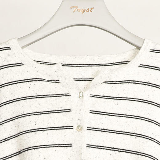 25秋冬条纹撞色翻领针织开衫25Q614-8416 商品图2