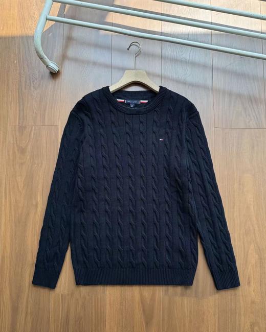 D111729男款秋冬精典款加厚七色绞花圆领毛衣 商品图8