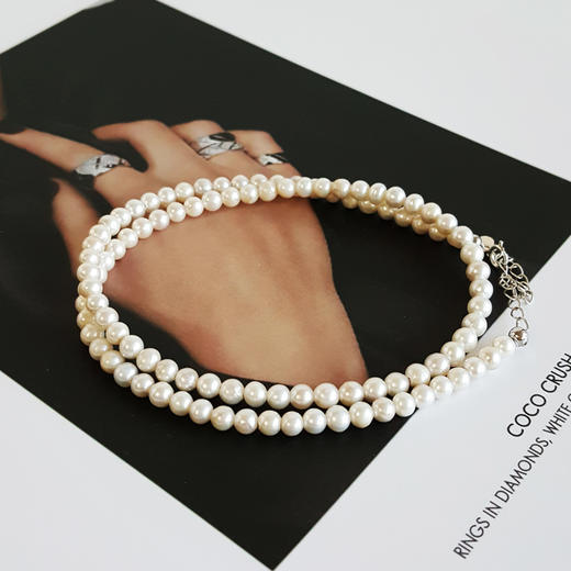 【天然正品】天然爆款近圆约4.5MM白色小米海水珍珠项链链长：45CM（长度可调节）女士061125NJS27 特价：388元 商品图2