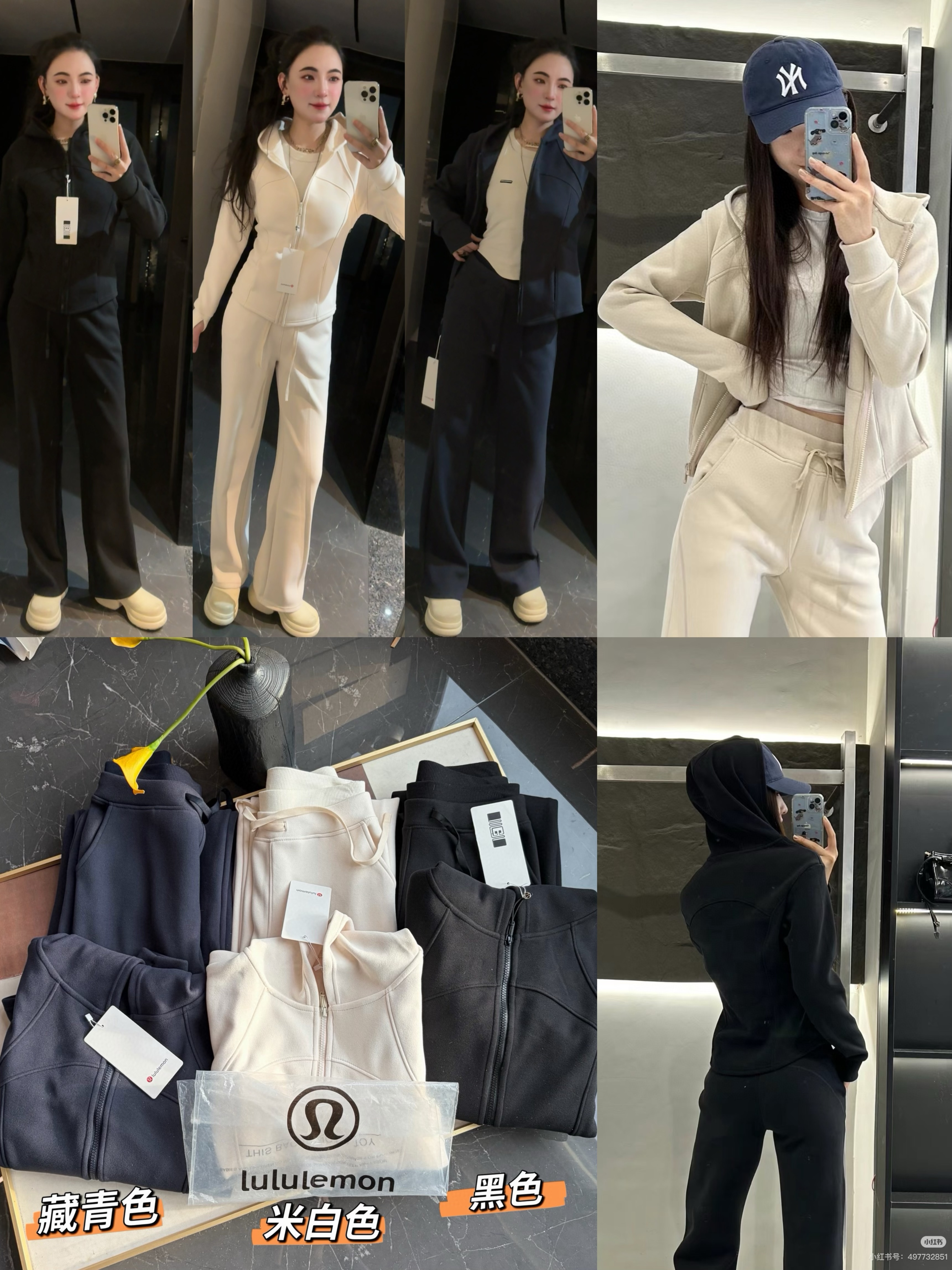 lu家新款女士外穿加绒加厚显瘦保暖抗风连帽套装